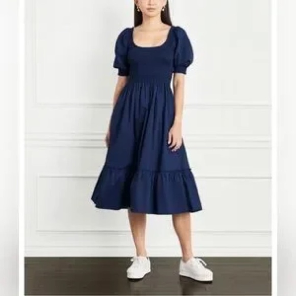 Hill House Louisa Nap Dress in Navy Cotton